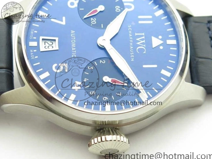 MIROTIME 0202 Supportive Big Pilot IW501008 “Boutique London” SS ZF Best Edition Blue Dial on Blue Leather Strap A 7106